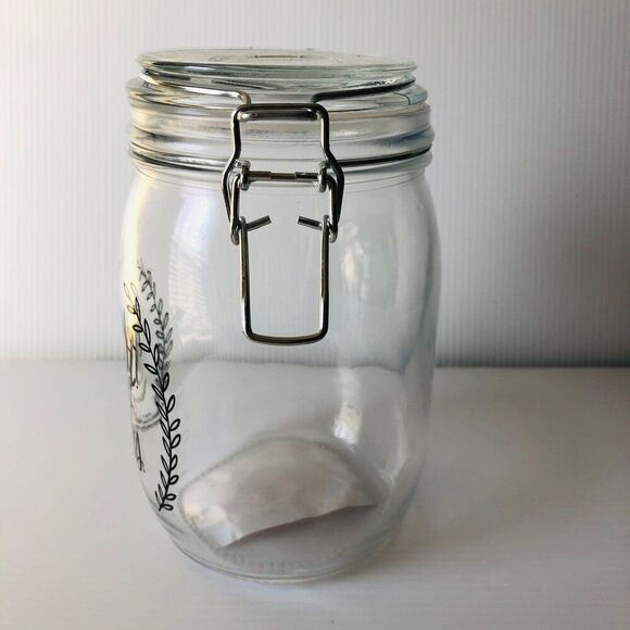 Studio Mr. & Mrs. Mason Jar with Locking Lid 6.75" H x 4.13" W x 4.13" D - Picture 2 of 6